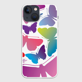 Чехол для iPhone 13 mini с принтом БАБОЧКИ ПАТТЕРН | BUTTERFLY PATTERN ,  |  | butterflies | butterfly | spring | бабочка | бобочки | весна | животные | красиво | крыло | мотыльки | насекомое | насекомые | чешуекрылые