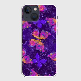 Чехол для iPhone 13 mini с принтом БАБОЧКИ ПАТТЕРН | BUTTERFLY PATTERN ,  |  | butterflies | butterfly | spring | бабочка | бобочки | весна | животные | красиво | крыло | мотыльки | насекомое | насекомые | чешуекрылые