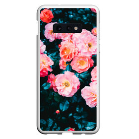 Чехол для Samsung S10E с принтом Dark flowers , Силикон | Область печати: задняя сторона чехла, без боковых панелей | dark | flowers | leaves | roses | весна | лепестки | розы | сад | цветы