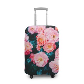 Чехол для чемодана 3D с принтом Dark flowers , 86% полиэфир, 14% спандекс | двустороннее нанесение принта, прорези для ручек и колес | dark | flowers | leaves | roses | весна | лепестки | розы | сад | цветы