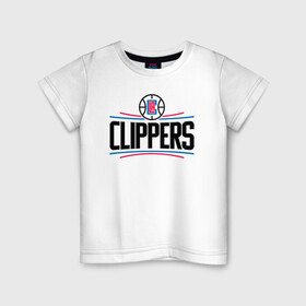 Детская футболка хлопок с принтом Los Angeles Clippers (1) , 100% хлопок | круглый вырез горловины, полуприлегающий силуэт, длина до линии бедер | ball | basketball | clippers | sport | streetball | баскетбол | клипперс | мяч | нба | спорт | стритбол
