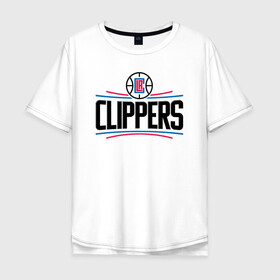 Мужская футболка хлопок Oversize с принтом Los Angeles Clippers (1) , 100% хлопок | свободный крой, круглый ворот, “спинка” длиннее передней части | ball | basketball | clippers | sport | streetball | баскетбол | клипперс | мяч | нба | спорт | стритбол