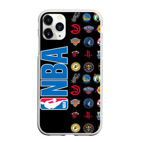 Чехол для iPhone 11 Pro Max матовый с принтом NBA (Team Logos 1) , Силикон |  | ball | basketball | sport | streetball | баскетбол | мяч | нба | спорт | стритбол