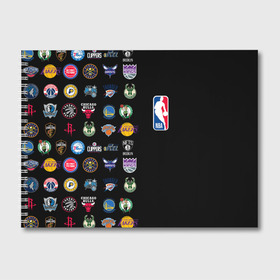 Альбом для рисования с принтом NBA (Team Logos 2) , 100% бумага
 | матовая бумага, плотность 200 мг. | ball | basketball | sport | streetball | баскетбол | мяч | нба | спорт | стритбол