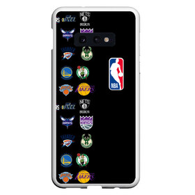 Чехол для Samsung S10E с принтом NBA (Team Logos 2) , Силикон | Область печати: задняя сторона чехла, без боковых панелей | ball | basketball | sport | streetball | баскетбол | мяч | нба | спорт | стритбол