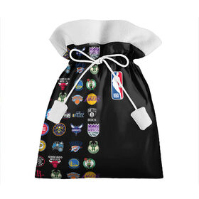 Подарочный 3D мешок с принтом NBA (Team Logos 2) , 100% полиэстер | Размер: 29*39 см | ball | basketball | sport | streetball | баскетбол | мяч | нба | спорт | стритбол