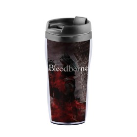 Термокружка-непроливайка с принтом Bloodborne. , внутренняя часть — пищевой пластик, наружная часть — прозрачный пластик, между ними — полиграфическая вставка с рисунком | объем — 350 мл, герметичная крышка | bloodborne | bloodborne 2 | esport | game | playstation | бладборн | игра | киберспорт | киберспортсмен | порождение крови