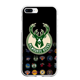 Чехол для iPhone 7Plus/8 Plus матовый с принтом Milwaukee Bucks (3) , Силикон | Область печати: задняя сторона чехла, без боковых панелей | Тематика изображения на принте: ball | basketball | milwaukee bucks | sport | streetball | баскетбол | милуоки бакс | мяч | нба | спорт | стритбол