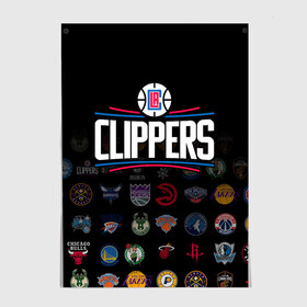 Постер с принтом Los Angeles Clippers (2) , 100% бумага
 | бумага, плотность 150 мг. Матовая, но за счет высокого коэффициента гладкости имеет небольшой блеск и дает на свету блики, но в отличии от глянцевой бумаги не покрыта лаком | ball | basketball | clippers | sport | streetball | баскетбол | клипперс | мяч | нба | спорт | стритбол