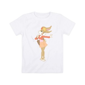 Детская футболка хлопок с принтом Лола Банни , 100% хлопок | круглый вырез горловины, полуприлегающий силуэт, длина до линии бедер | lola bunny | looney tunes | vdzabma | лола банни | луни тюнз