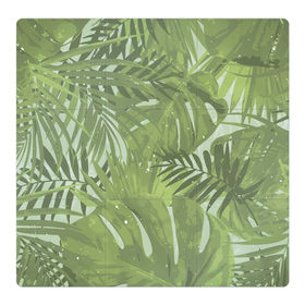 Магнитный плакат 3Х3 с принтом Я из джунглей , Полимерный материал с магнитным слоем | 9 деталей размером 9*9 см | branch | foliage | leafy | nature | арт | ветка | веточка | джунгли | зеленый | лист | листочки | листья | природа | черный