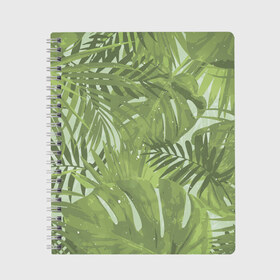 Тетрадь с принтом Я из джунглей , 100% бумага | 48 листов, плотность листов — 60 г/м2, плотность картонной обложки — 250 г/м2. Листы скреплены сбоку удобной пружинной спиралью. Уголки страниц и обложки скругленные. Цвет линий — светло-серый
 | branch | foliage | leafy | nature | арт | ветка | веточка | джунгли | зеленый | лист | листочки | листья | природа | черный