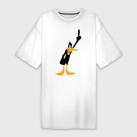 Платье-футболка хлопок с принтом Даффи Дак ,  |  | daffy duck | looney tunes | vdzabma | даффи дак | луни тюнз