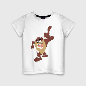 Детская футболка хлопок с принтом Таз , 100% хлопок | круглый вырез горловины, полуприлегающий силуэт, длина до линии бедер | looney tunes | tasmanian devil | taz | vdzabma | луни тюнз | таз | тасманский дьявол