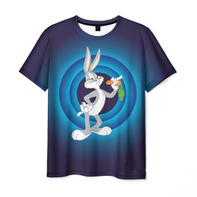 Мужская футболка 3D с принтом Багз Банни , 100% полиэфир | прямой крой, круглый вырез горловины, длина до линии бедер | bugs bunny | looney tunes | vdzabma | багз банни | луни тюнз