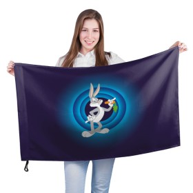 Флаг 3D с принтом Багз Банни , 100% полиэстер | плотность ткани — 95 г/м2, размер — 67 х 109 см. Принт наносится с одной стороны | bugs bunny | looney tunes | vdzabma | багз банни | луни тюнз
