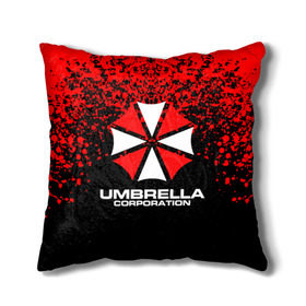 Подушка 3D с принтом Umbrella Corporation. , наволочка – 100% полиэстер, наполнитель – холлофайбер (легкий наполнитель, не вызывает аллергию). | состоит из подушки и наволочки. Наволочка на молнии, легко снимается для стирки | resident evil | umbrella corporation | амбрелла | амбрелла корпорейшн | вирус | вымышленная военная и фармацевтическая корпорация | игра | умбрелла