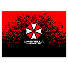 Поздравительная открытка с принтом Umbrella Corporation. , 100% бумага | плотность бумаги 280 г/м2, матовая, на обратной стороне линовка и место для марки
 | Тематика изображения на принте: resident evil | umbrella corporation | амбрелла | амбрелла корпорейшн | вирус | вымышленная военная и фармацевтическая корпорация | игра | умбрелла