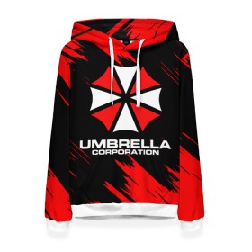 Женская толстовка 3D с принтом Umbrella Corporation. , 100% полиэстер  | двухслойный капюшон со шнурком для регулировки, мягкие манжеты на рукавах и по низу толстовки, спереди карман-кенгуру с мягким внутренним слоем. | resident evil | umbrella corporation | амбрелла | амбрелла корпорейшн | вирус | вымышленная военная и фармацевтическая корпорация | игра | умбрелла