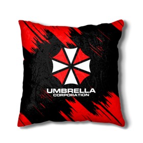 Подушка 3D с принтом Umbrella Corporation. , наволочка – 100% полиэстер, наполнитель – холлофайбер (легкий наполнитель, не вызывает аллергию). | состоит из подушки и наволочки. Наволочка на молнии, легко снимается для стирки | resident evil | umbrella corporation | амбрелла | амбрелла корпорейшн | вирус | вымышленная военная и фармацевтическая корпорация | игра | умбрелла