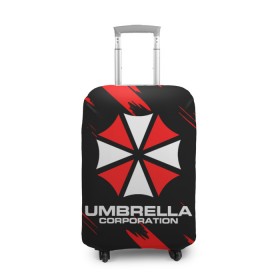 Чехол для чемодана 3D с принтом Umbrella Corporation. , 86% полиэфир, 14% спандекс | двустороннее нанесение принта, прорези для ручек и колес | resident evil | umbrella corporation | амбрелла | амбрелла корпорейшн | вирус | вымышленная военная и фармацевтическая корпорация | игра | умбрелла