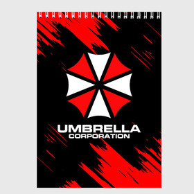 Скетчбук с принтом Umbrella Corporation , 100% бумага
 | 48 листов, плотность листов — 100 г/м2, плотность картонной обложки — 250 г/м2. Листы скреплены сверху удобной пружинной спиралью | Тематика изображения на принте: resident evil | umbrella corporation | амбрелла | амбрелла корпорейшн | вирус | вымышленная военная и фармацевтическая корпорация | игра | умбрелла