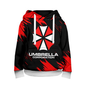 Детская толстовка 3D с принтом Umbrella Corporation. , 100% полиэстер | двухслойный капюшон со шнурком для регулировки, мягкие манжеты на рукавах и по низу толстовки, спереди карман-кенгуру с мягким внутренним слоем | resident evil | umbrella corporation | амбрелла | амбрелла корпорейшн | вирус | вымышленная военная и фармацевтическая корпорация | игра | умбрелла