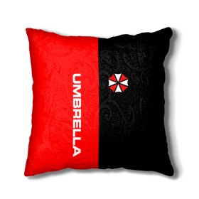 Подушка 3D с принтом Umbrella Corporation. , наволочка – 100% полиэстер, наполнитель – холлофайбер (легкий наполнитель, не вызывает аллергию). | состоит из подушки и наволочки. Наволочка на молнии, легко снимается для стирки | resident evil | umbrella corporation | амбрелла | амбрелла корпорейшн | вирус | вымышленная военная и фармацевтическая корпорация | игра | умбрелла