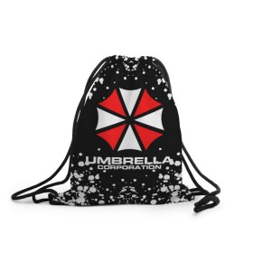 Рюкзак-мешок 3D с принтом Umbrella Corporation. , 100% полиэстер | плотность ткани — 200 г/м2, размер — 35 х 45 см; лямки — толстые шнурки, застежка на шнуровке, без карманов и подкладки | resident evil | umbrella corporation | амбрелла | амбрелла корпорейшн | вирус | вымышленная военная и фармацевтическая корпорация | игра | умбрелла