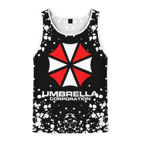 Мужская майка 3D с принтом Umbrella Corporation. , 100% полиэстер | круглая горловина, приталенный силуэт, длина до линии бедра. Пройма и горловина окантованы тонкой бейкой | resident evil | umbrella corporation | амбрелла | амбрелла корпорейшн | вирус | вымышленная военная и фармацевтическая корпорация | игра | умбрелла