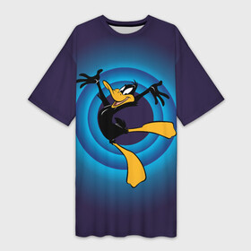 Платье-футболка 3D с принтом Даффи Дак ,  |  | daffy duck | looney tunes | vdzabma | даффи дак | луни тюнз