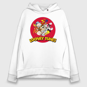 Женское худи Oversize хлопок с принтом Looney Tunes , френч-терри — 70% хлопок, 30% полиэстер. Мягкий теплый начес внутри —100% хлопок | боковые карманы, эластичные манжеты и нижняя кромка, капюшон на магнитной кнопке | bugs bunny | daffy duck | looney tunes | sylvester | tasmanian devil | taz | tweety | vdzabma | багз банни | даффи дак | луни тюнз | сильвестр | таз | тасманский дьявол | твити