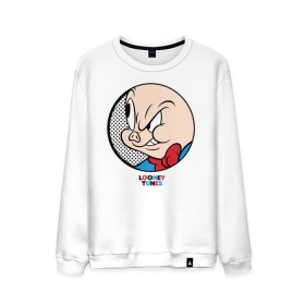 Мужской свитшот хлопок с принтом Porky Pig , 100% хлопок |  | Тематика изображения на принте: looney tunes | porky pig | vdzabma | луни тюнз | порки пиг | поросенок порки