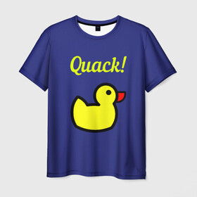 Мужская футболка 3D с принтом Уточка , 100% полиэфир | прямой крой, круглый вырез горловины, длина до линии бедер | duck | забавная | кря | утка