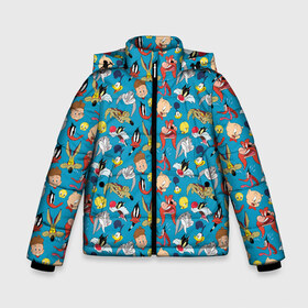 Зимняя куртка для мальчиков 3D с принтом Looney Tunes , ткань верха — 100% полиэстер; подклад — 100% полиэстер, утеплитель — 100% полиэстер | длина ниже бедра, удлиненная спинка, воротник стойка и отстегивающийся капюшон. Есть боковые карманы с листочкой на кнопках, утяжки по низу изделия и внутренний карман на молнии. 

Предусмотрены светоотражающий принт на спинке, радужный светоотражающий элемент на пуллере молнии и на резинке для утяжки | bugs bunny | daffy duck | looney tunes | sylvester | tasmanian devil | taz | tweety | vdzabma | багз банни | даффи дак | луни тюнз | сильвестр | таз | тасманский дьяво | твити