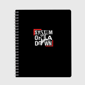 Тетрадь с принтом System of a Down , 100% бумага | 48 листов, плотность листов — 60 г/м2, плотность картонной обложки — 250 г/м2. Листы скреплены сбоку удобной пружинной спиралью. Уголки страниц и обложки скругленные. Цвет линий — светло-серый
 | Тематика изображения на принте: down | hard rock | metal | of | rock | serj | system | system of a down | tankian | метал | рок | серж танкян | систем | система падения | танкян | хардрок