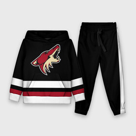 Детский костюм 3D (с толстовкой) с принтом Аризона Койотис ,  |  | arizona | arizona coyotes | coyotes | hockey | nhl | usa | аризона | аризона койотис | койотис | нхл | спорт | сша | феникс | финикс койотс | хоккей | шайба