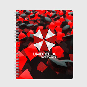 Тетрадь с принтом Umbrella Corp , 100% бумага | 48 листов, плотность листов — 60 г/м2, плотность картонной обложки — 250 г/м2. Листы скреплены сбоку удобной пружинной спиралью. Уголки страниц и обложки скругленные. Цвет линий — светло-серый
 | biohazard | biohazard 7 | crocodile | fang | game | hand | monster | new umbrella | resident evil | resident evil 7 | umbrella | umbrella corp | umbrella corporation | zombie