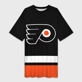 Платье-футболка 3D с принтом Филадельфия Флайерз ,  |  | flyers | hockey | nhl | philadelphia | philadelphia flyers | usa | нхл | спорт | сша | филадельфия | филадельфия флайерз | флайерз | хоккей | шайба