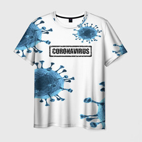 Мужская футболка 3D с принтом CORONAVIRUS , 100% полиэфир | прямой крой, круглый вырез горловины, длина до линии бедер | covid 19 | molecule | абстракция | клетки | коронавирус | медицина | микробы | молекулы | наука | нейрон | нейроны | текстура | текстуры | формула
