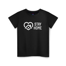 Детская футболка хлопок с принтом INSTAGRAM (STAY HOME). , 100% хлопок | круглый вырез горловины, полуприлегающий силуэт, длина до линии бедер | Тематика изображения на принте: instagram | stay home | дистанция | инстаграм | логотип | лучше дома | остаться дома | сиди дома