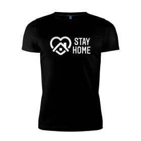 Мужская футболка премиум с принтом INSTAGRAM (STAY HOME). , 92% хлопок, 8% лайкра | приталенный силуэт, круглый вырез ворота, длина до линии бедра, короткий рукав | instagram | stay home | дистанция | инстаграм | логотип | лучше дома | остаться дома | сиди дома