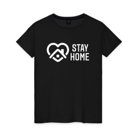 Женская футболка хлопок с принтом INSTAGRAM (STAY HOME). , 100% хлопок | прямой крой, круглый вырез горловины, длина до линии бедер, слегка спущенное плечо | instagram | stay home | дистанция | инстаграм | логотип | лучше дома | остаться дома | сиди дома