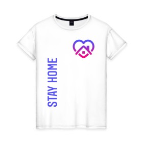 Женская футболка хлопок с принтом INSTAGRAM (STAY HOME). , 100% хлопок | прямой крой, круглый вырез горловины, длина до линии бедер, слегка спущенное плечо | 
