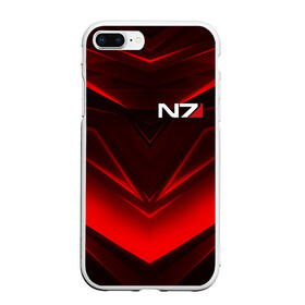 Чехол для iPhone 7Plus/8 Plus матовый с принтом MASS EFFECT N7 , Силикон | Область печати: задняя сторона чехла, без боковых панелей | bioware | n7 | shepard | броня | жнецы | костюм | масс эффект | н7 | стальная броня | шепард | эффект массы