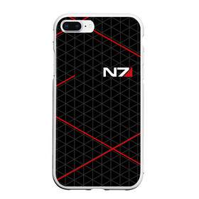 Чехол для iPhone 7Plus/8 Plus матовый с принтом MASS EFFECT N7 , Силикон | Область печати: задняя сторона чехла, без боковых панелей | bioware | n7 | shepard | броня | жнецы | костюм | масс эффект | н7 | стальная броня | шепард | эффект массы