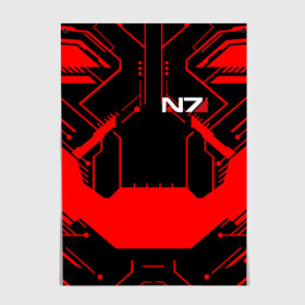 Постер с принтом MASS EFFECT N7 , 100% бумага
 | бумага, плотность 150 мг. Матовая, но за счет высокого коэффициента гладкости имеет небольшой блеск и дает на свету блики, но в отличии от глянцевой бумаги не покрыта лаком | bioware | n7 | shepard | броня | жнецы | костюм | масс эффект | н7 | стальная броня | шепард | эффект массы