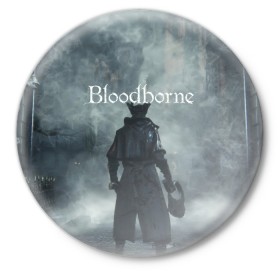 Значок с принтом Bloodborne. ,  металл | круглая форма, металлическая застежка в виде булавки | Тематика изображения на принте: bloodborne | bloodborne 2 | esport | game | playstation | бладборн | игра | киберспорт | киберспортсмен | порождение крови