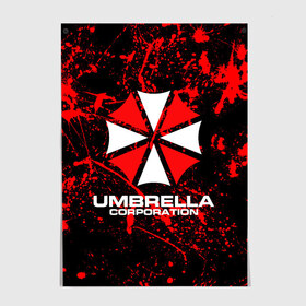 Постер с принтом Umbrella Corporation. , 100% бумага
 | бумага, плотность 150 мг. Матовая, но за счет высокого коэффициента гладкости имеет небольшой блеск и дает на свету блики, но в отличии от глянцевой бумаги не покрыта лаком | resident evil | umbrella corporation | амбрелла | амбрелла корпорейшн | вирус | вымышленная военная и фармацевтическая корпорация | игра | умбрелла