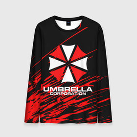 Мужской лонгслив 3D с принтом Umbrella Corporation. , 100% полиэстер | длинные рукава, круглый вырез горловины, полуприлегающий силуэт | Тематика изображения на принте: resident evil | umbrella corporation | амбрелла | амбрелла корпорейшн | вирус | вымышленная военная и фармацевтическая корпорация | игра | умбрелла